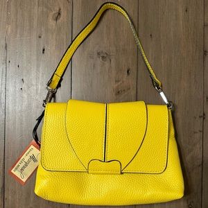 Bright Yellow Leather Purse Handbag
